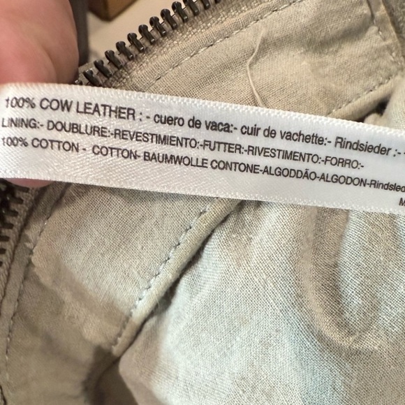 SOLD We The Free Free People Tote Bag backpack 100% cow leather cotton inter - Picture 15 of 16